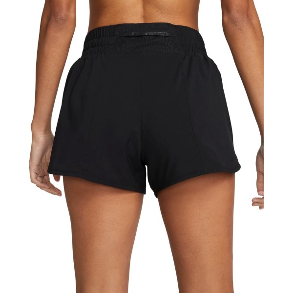 Nike One Womens Mid-Rise 3 Inch Brief-Lined Running Shorts - Black/Reflective Silver