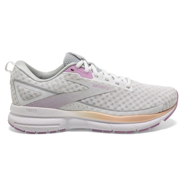 Brooks Trace 3 - Womens Running Shoes - White/Orchid/Apricot