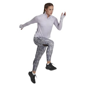 Adidas Fast Half-Zip Womens Running Long Sleeve Top - Silver Dawn
