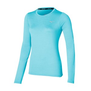 Mizuno Impulse Core Womens Long Sleeve Running T-Shirt - Blue Glow