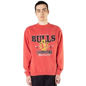 Mitchell & Ness Chicago Bulls Vintage Champs Trophy NBA Mens Basketball Sweatshirt - Red