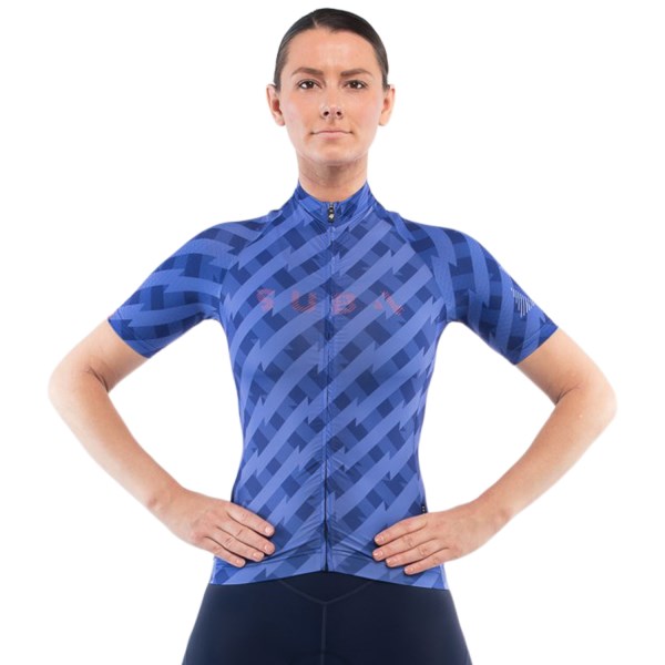 Sub4 Womens Cycling Jersey - Blue Zig Zag