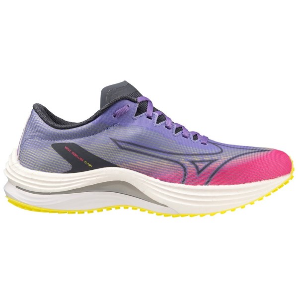 Mizuno Wave Rebellion Flash - Womens Running Shoes - High Vis Pink/Ombre Blue/Purple Punch