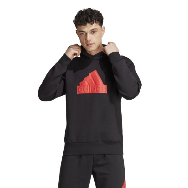 Adidas Future Icons Badge Of Sport Mens Hoodie - Black/Bright Red