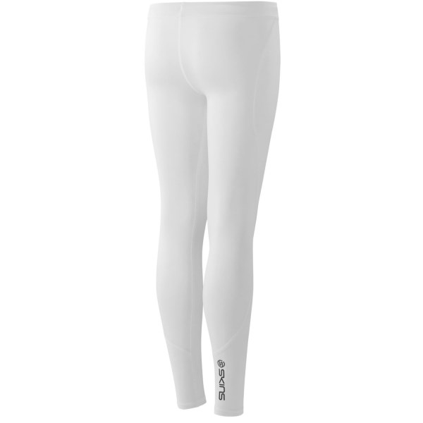 Skins Series-1 Youth Kids Compression Long Tights - White