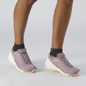 Salomon Sense Ride 3 - Womens Trail Running Shoes - Quail/Vanilla Ice/Bellini