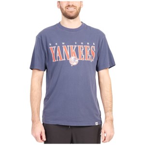 Majestic New York Yankees Vintage Linear Logo Mens Baseball T-Shirt - Peacoat