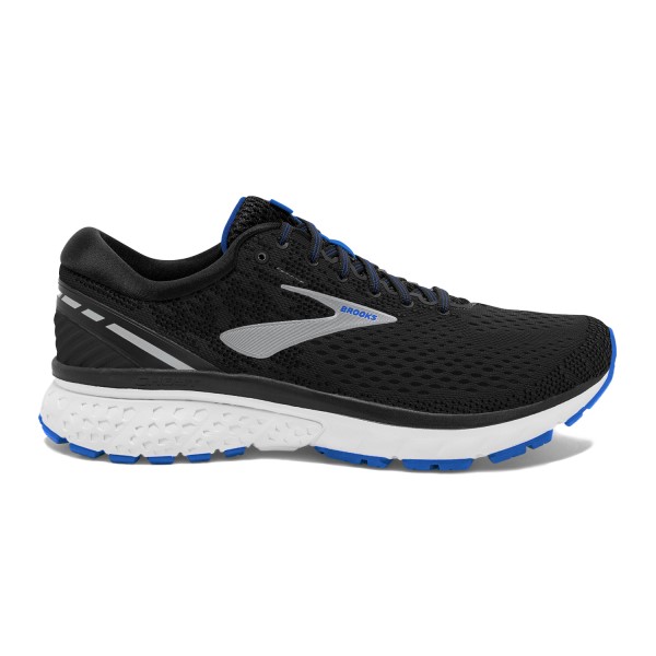 Brooks Ghost 11 - Mens Running Shoes - Black/Silver/Blue