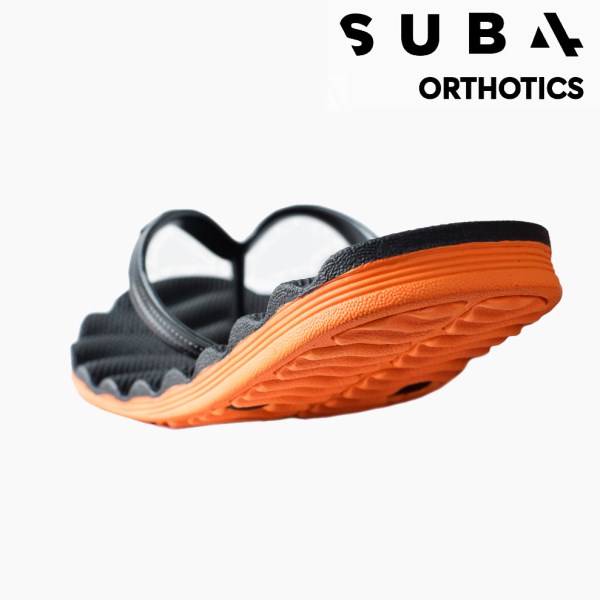 SUB4 Air Sole Thongs - Black/Orange