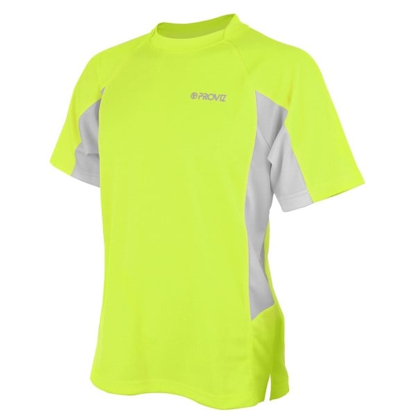 Proviz Active Hi-Vis Mens Running T-Shirt - Yellow/Grey