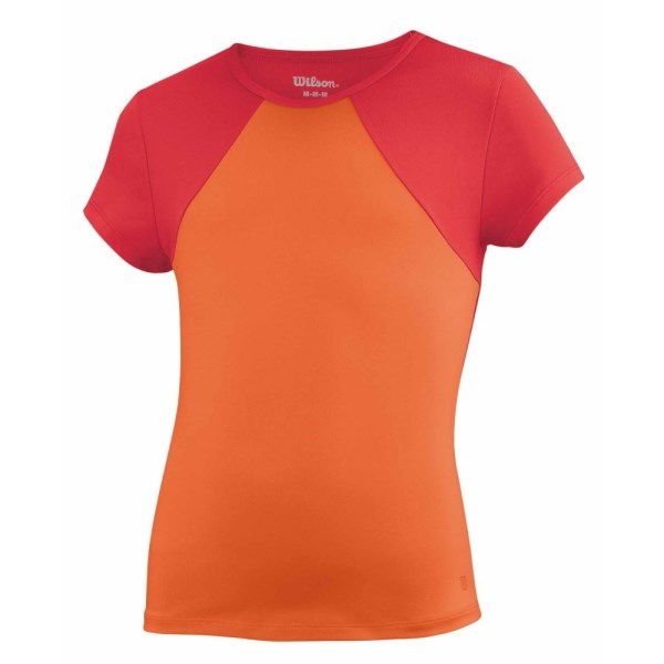 Wilson Solana Short Sleeve Girls Tennis T-Shirt - Coral/Cherry