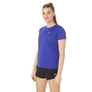 Asics Silver Womens Short Sleeve Running T-Shirt - Eggplant