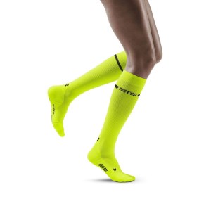 CEP Neon Compression Running Socks - Yellow