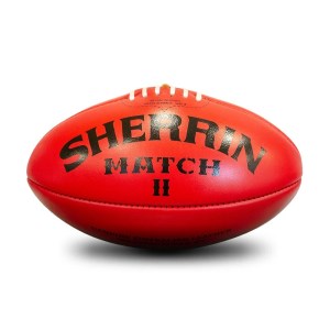 Sherrin Match Leather Game Football - Size 4 - Red