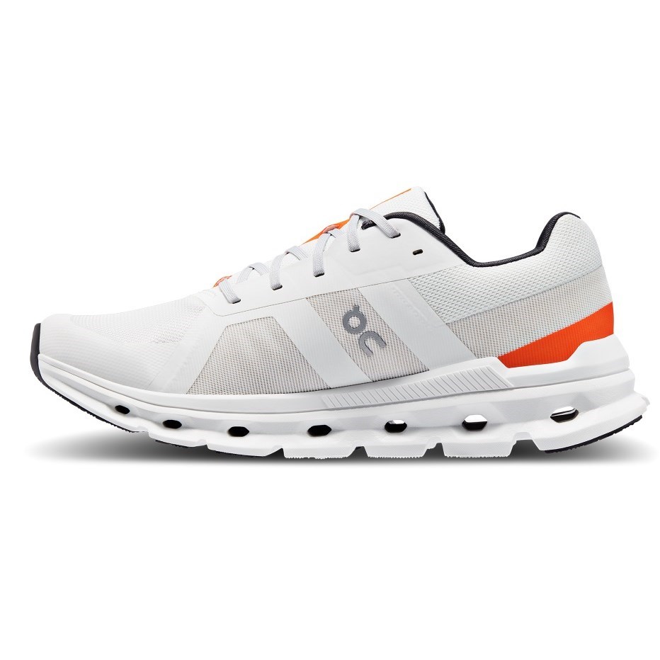 On Cloudrunner - Mens Running Shoes - Undyed White/Flame | Sportitude
