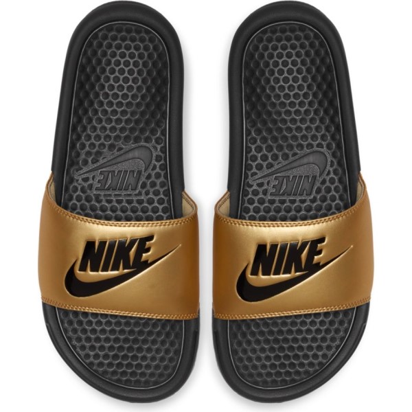Nike Benassi Just Do It - Womens Slides - Black/Metallic Gold