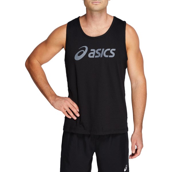 Asics Logo Mens Running Tank Top - Black