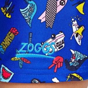Zoggs Surfs Up Toddler Boys Hip Racer Swimming Trunk - Blue Multi