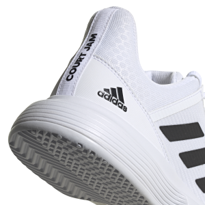 Adidas CourtJam Bounce - Mens Tennis Shoes - White/Black/Silver Metallic