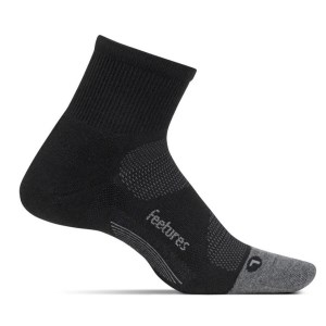 Feetures Elite Max Cushion Quarter Running Socks - Black