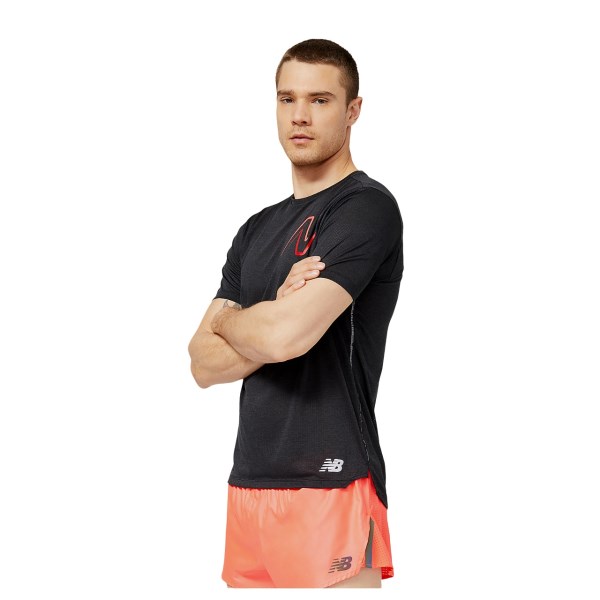 New Balance Impact Run Mens Graphic Running T-Shirt - True Red